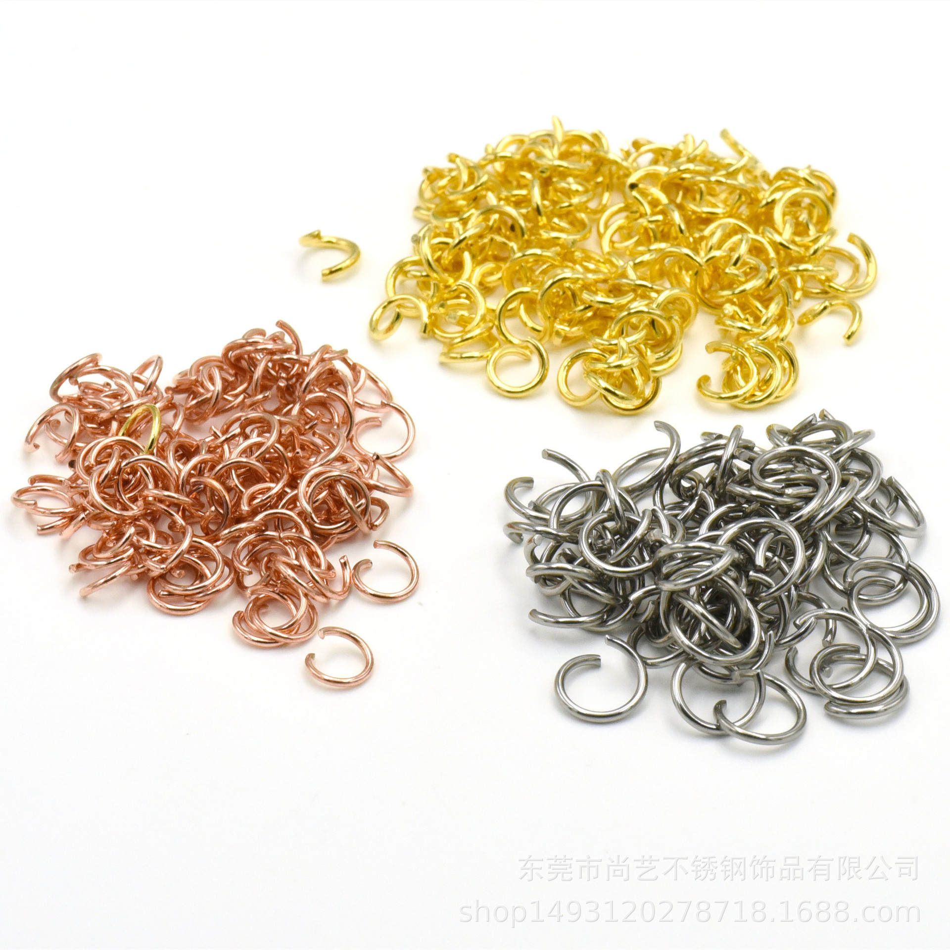 Stainless Steel Open Ring Non-Fading Necklace Bracelet Connecting Ring Single Ring Handmade DIY Jewelry Accessories Ring Connecting Ring