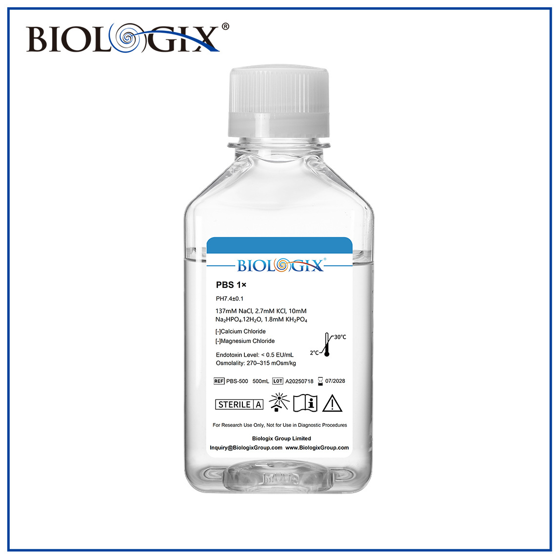 Буфер Baroque Pbs (1×) Ph7.4±0.1, стерильный, низкий эндотоксин, 500мл/бутылка