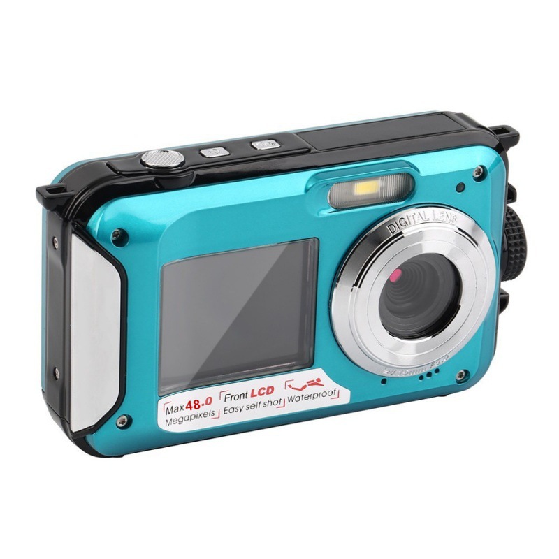Foreign Order Underwater Camera Full Hd 2.7K 48Mp Waterproof Snorkeling Dual Screen Waterproof Camera Digital