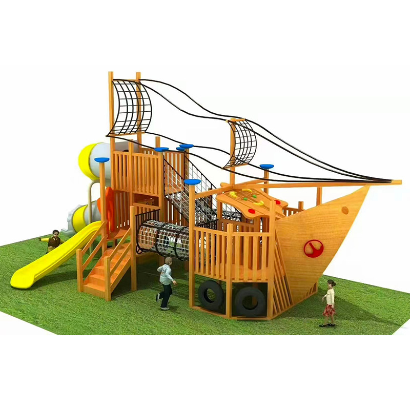 Cross-Border Kindergarten Wooden Slide Combination Amusement Equipment Children's Outdoor Large Wooden Swing Bridge Expansion Climbing Frame