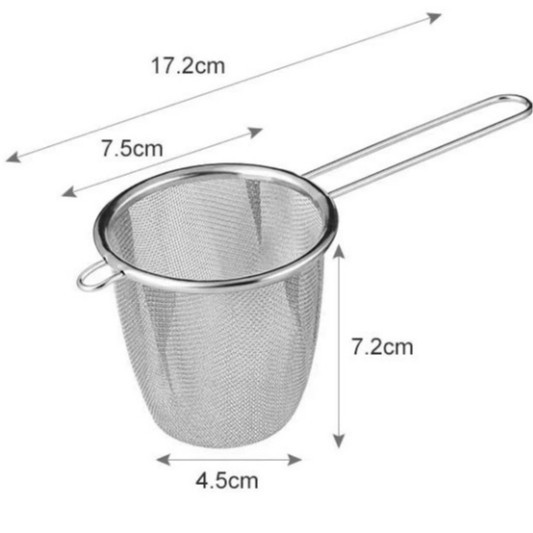 Stainless Steel Tea Strainer for Home Use, Single-Handle Tea Filter, Tea Set Accessory, Hangable Residue Filter, Coffee Filter