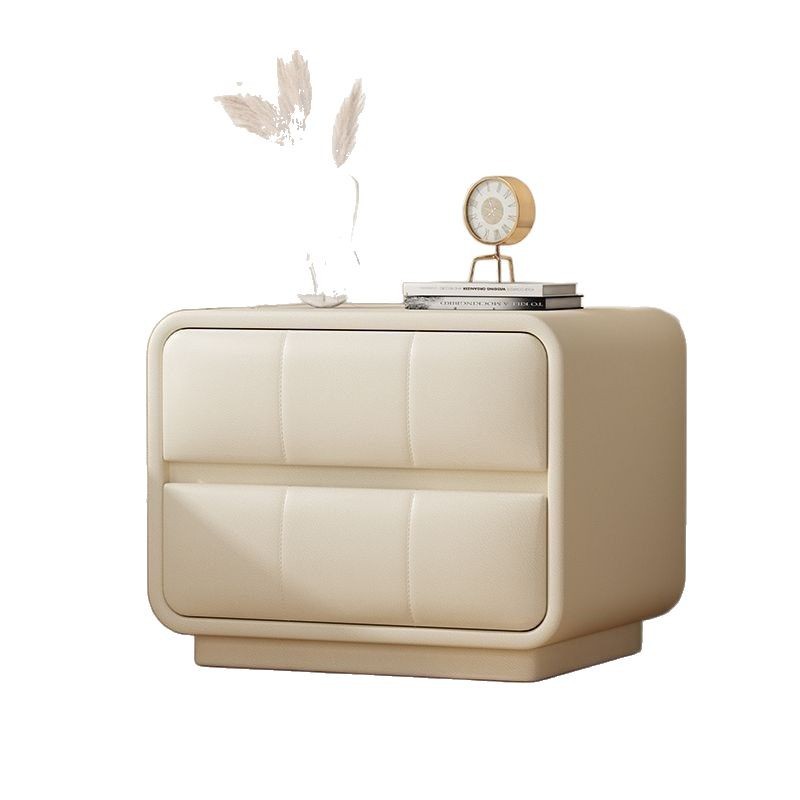 Soft-Packed Bedside Table Solid Wood Simple Bedside Table Cream Style Ins Bedroom Storage Cabinet Kidsren's Room Floor-Standing Storage Cabinet