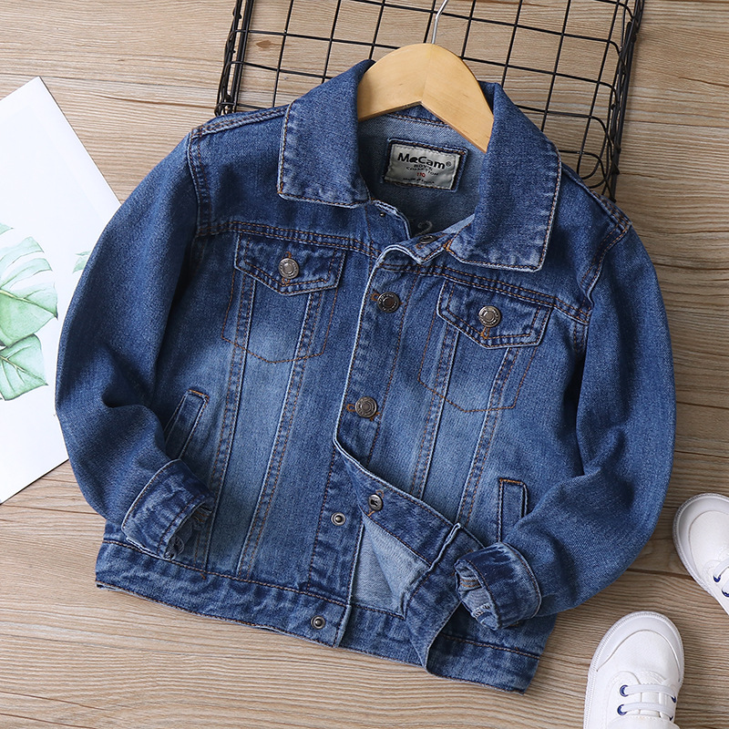 CM-097 flower letter embroidery middle and big children girls' Denim coat 2021 spring new children's clothing children's jacket