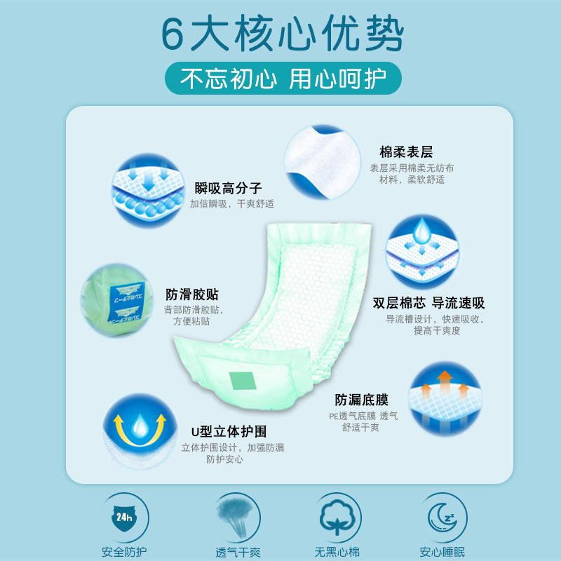 Obaifu adult diapers gourd disposable U-shaped diapers for the elderly diapers care pad towel