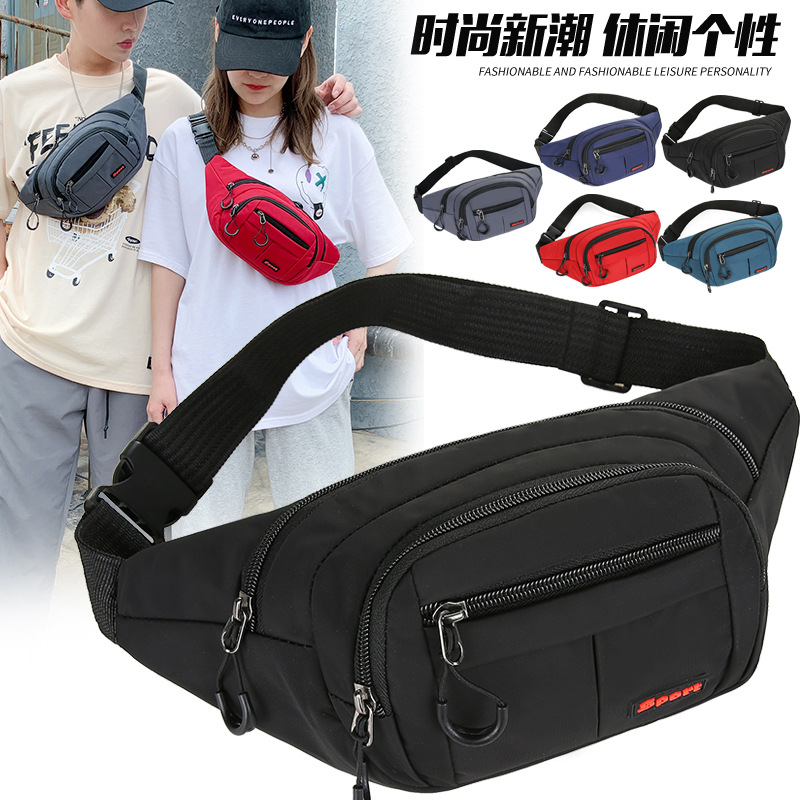 Cross-border Large Capacity Sports Shoulder Bag New Anti-theft Running Waist Bag Multi-function Mobile Phone Oxford Cloth Crossbody Bag