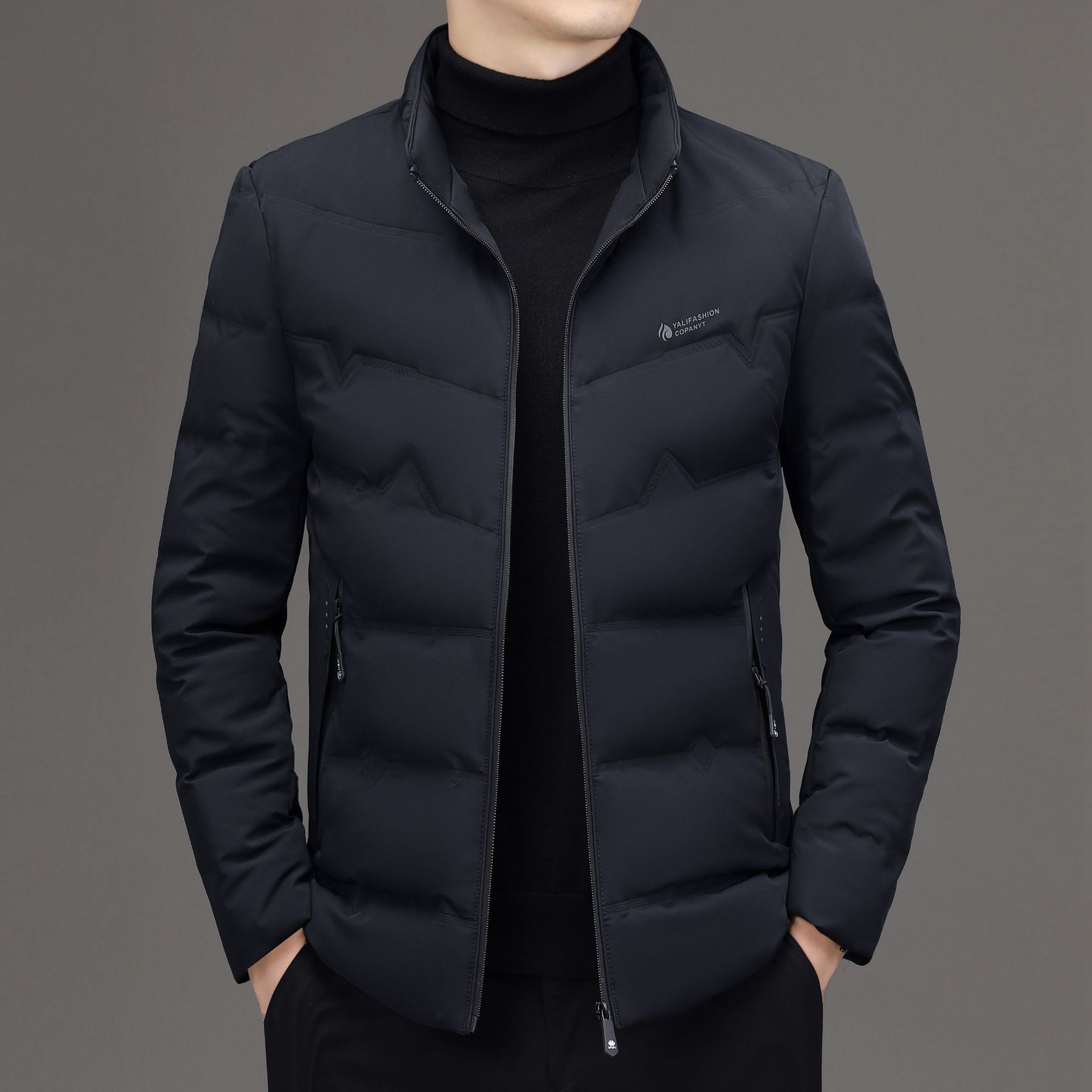 2025 Winter New Stand Collar White Duck down Men's down Jacket for Young and Middle-Aged Men, Thickened, Warm, Casual, High-End Coat for Men