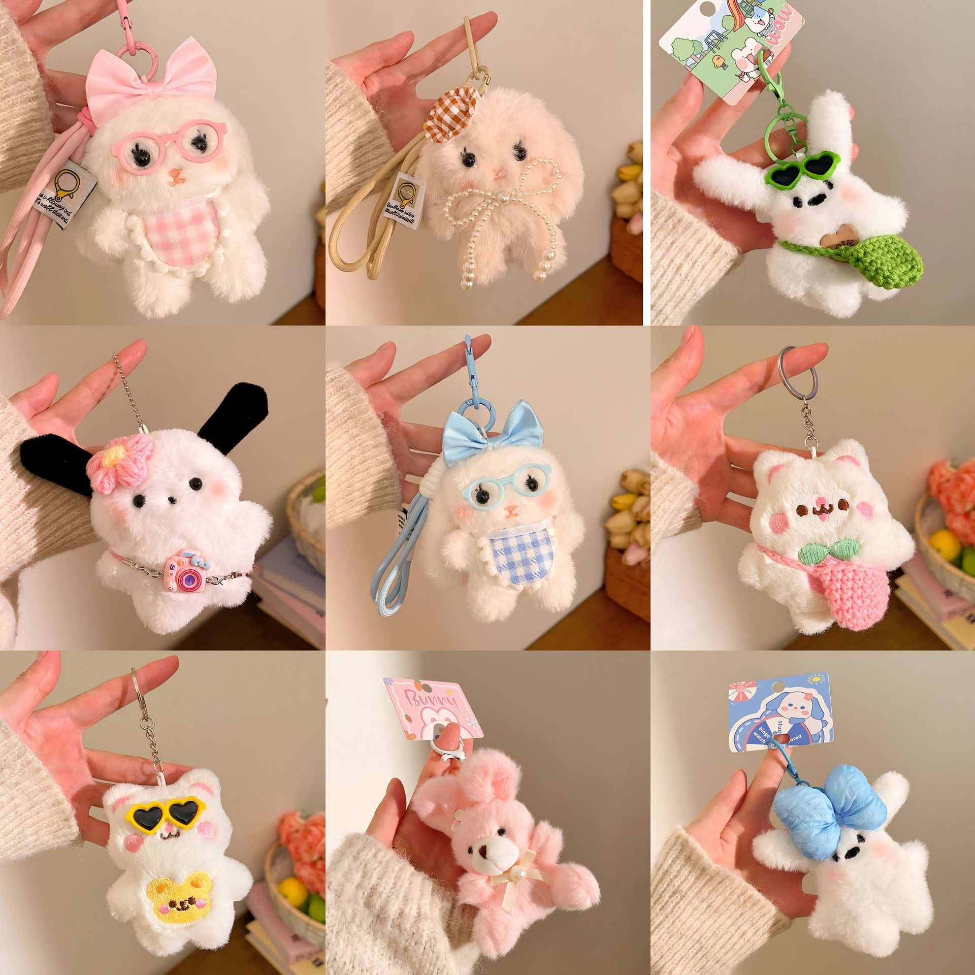 Оптовая продажа мелких рекламных подарков: милые, пушистые, мультяшные плюшевые игрушки, маленькие кулоны, брелки и брелки для сумок