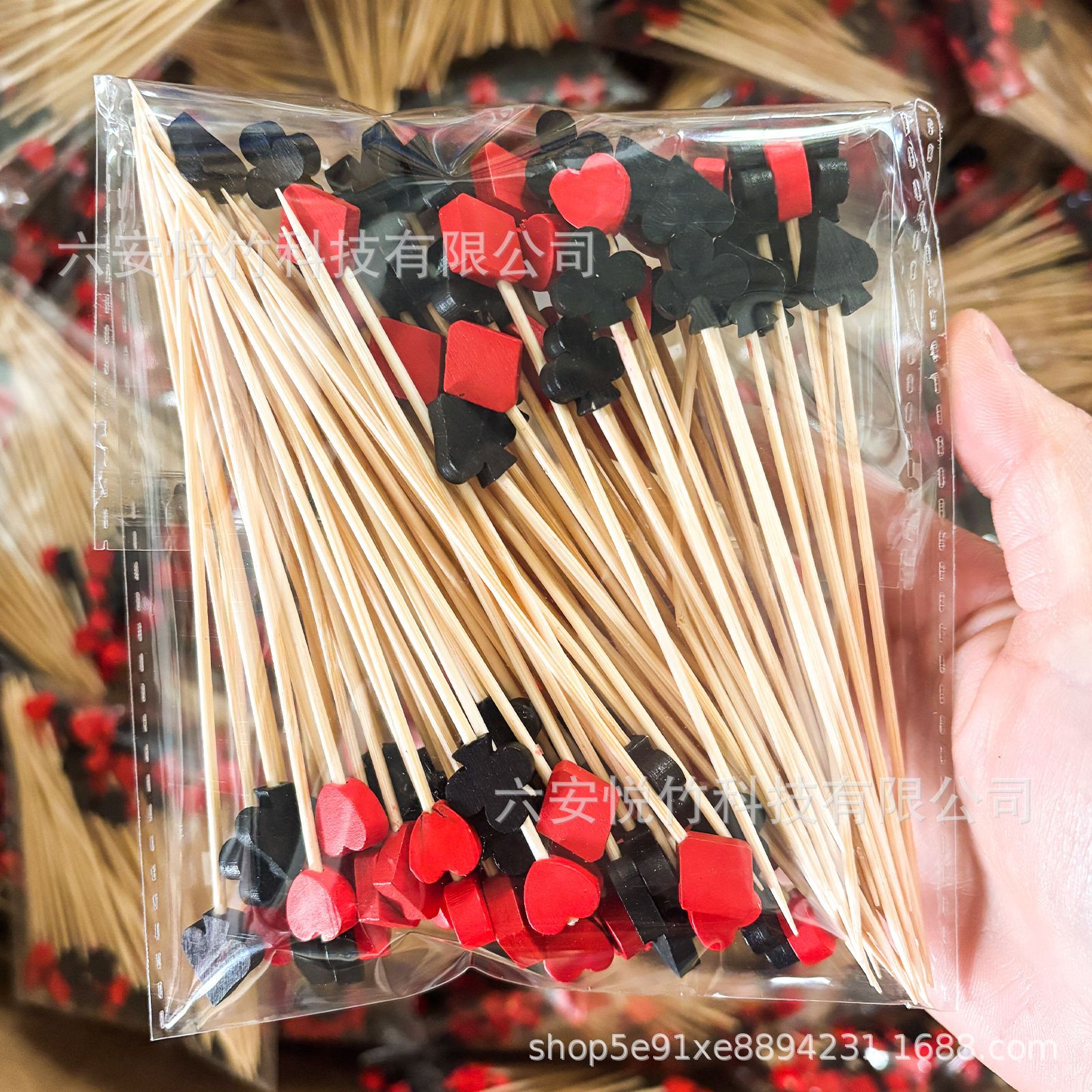 Playing Card Fruit Picks Party Supplies Decorative Picks Cocktail Picks Flower Picks Bamboo Picks Shucheng Cross-Border Hot-Selling Disposable