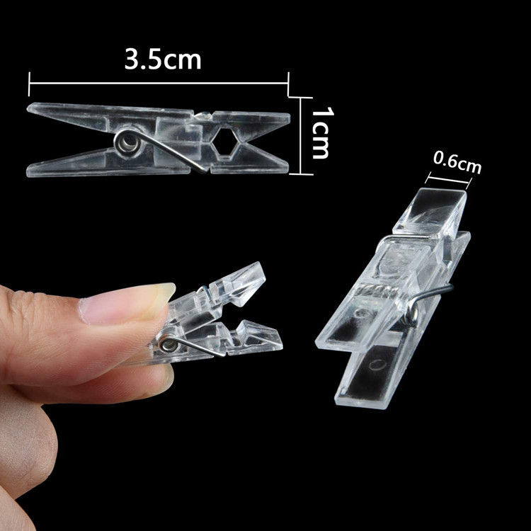 Transparent 3.5*0.7*1 plastic color mini clip hanging photo clip light string photo cross border