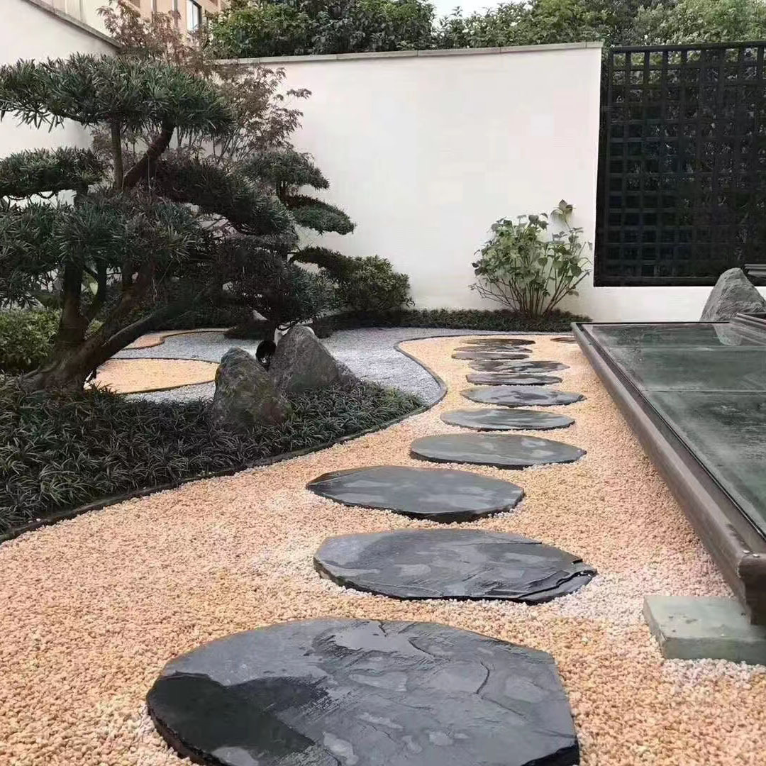 Green Slate Step Stone Courtyard Irregular Stepping Stone Garden Villa Anti-slip Floor Tile Ting Stone Step Stone Paving