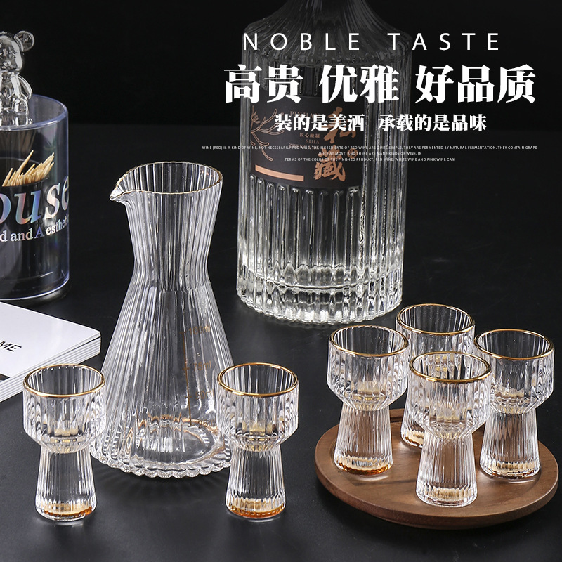 Креативный домашний кристальный стеклянный диспенсер для алкоголя Джиншань Утолщенный диспенсер для алкоголя Китайская декантер с золотой росписью