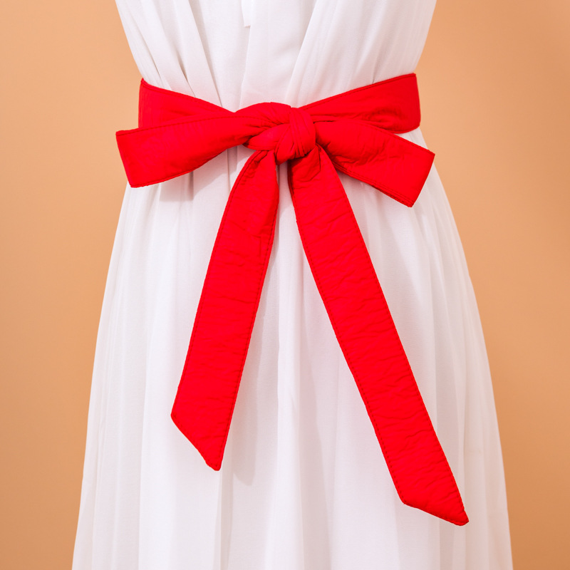 Down Jacket Straps for Women New Thin Belt Fine Knotted Belt with Skirt Decorative Coat Canvas Knotted Trendy