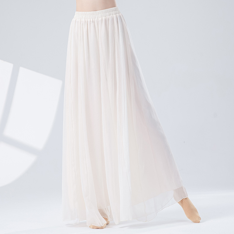Classical Dance Pants for Women, New Style, Ancient Style, Double-Layer Wide-Leg Pants, Performance Practice Clothes, Chinese Modern Ethnic Dance, Flowing Gauze