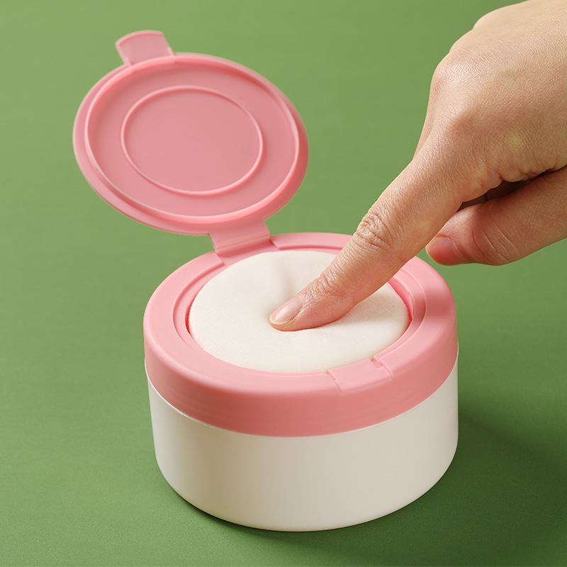 Manufacturer's Ready-Made Baby Talcum Powder Puff Ribbon Short Plush Baby Prickly Heat Powder Puff Box Fluffy Powder Puff Wholesale