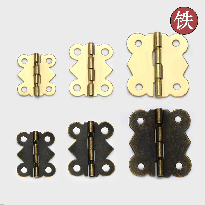 Miniature mini hinge flat open gift box wooden box hinge folding butterfly hinge handmade metal hinge wholesale