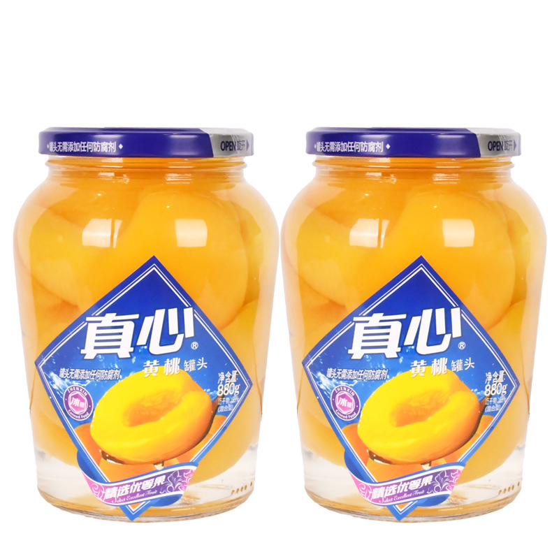 Genuine Yellow Peach Canned Fruit, Ready-To-Eat Fresh 880g*1 Bottle, Homemade Ice Point Fruit Salad Canned