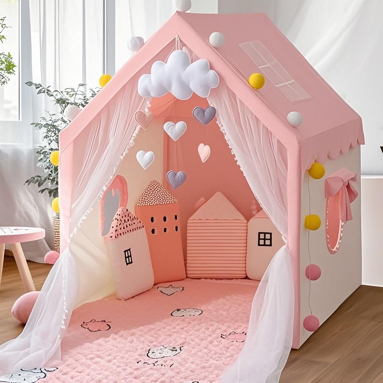 Детская палатка в виде принцессы для девочек, мультяшный маленький домик, игрушка для ролевых игр, домик для дома, интернет-знаменитость