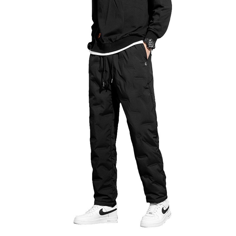 Plus Size Men's down Pants 2024 New Winter Outer Wear Business Casual Pants Thickeneded Warm Duck down Leggings