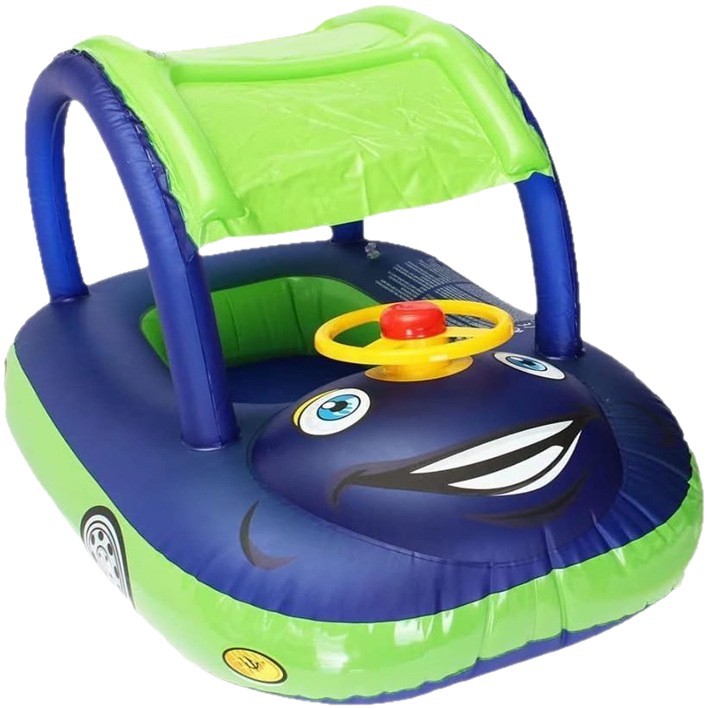 3 Colors of Children's Inflatable Swimming Rings, Car-Shaped Seat Rings, Outdoor Sun Protection and Shading, Removable and Thickened Seat Rings
