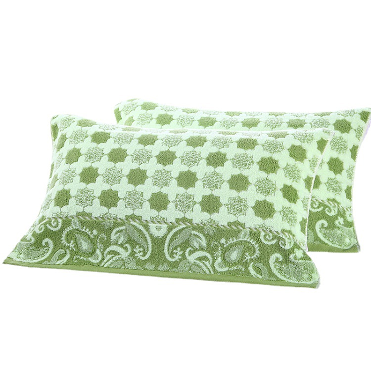 A Pair of Pure Cotton Sweat-Absorbent Towels, Terry Pillow Towels, Single Student Adult Cross Flower High-End Pillow Towels