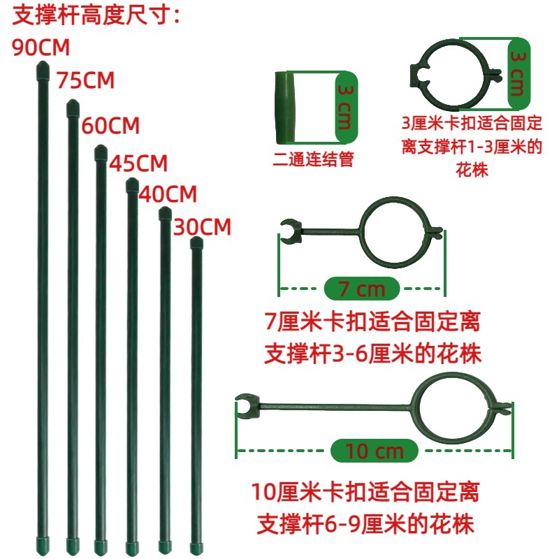Fixed Anti-Lodging Flower Support Frame, Single-Pole Outdoor Garden Support for Climbing Roses, Hydrangeas, and Other Flowers