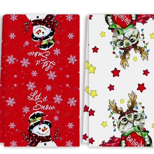 Кросс-бордерное печатное полотенце, кухонное полотенце, печатное полотенце для стола, праздничное полотенце, дропшиппинг, может быть маркировано