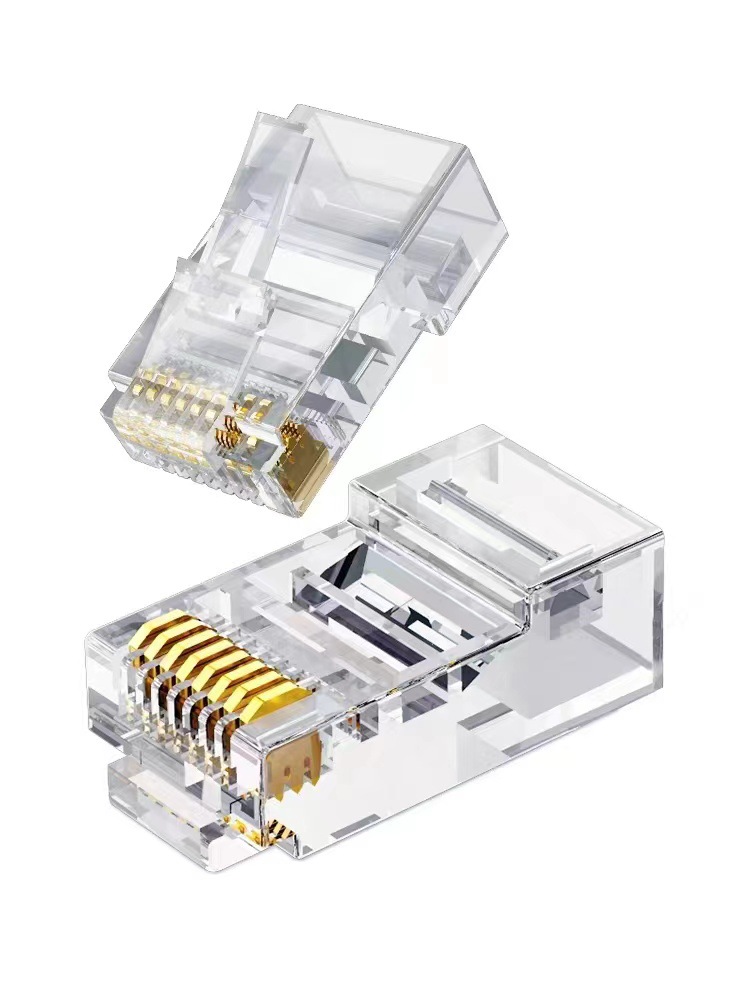 Manufacturer Wholesale Category 5 Crystal Head Rj45 Network Cable Connector 8P8C Unshielded Gold-Plated Pure Copper Crystal Head Elbow