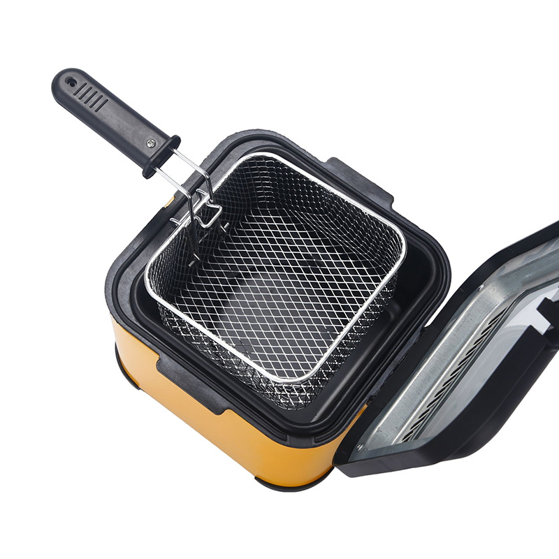 Cross-border household large-capacity electric fryer fried chicken steak French fries snack fryer with strainer 2.5L electric fryer fryer