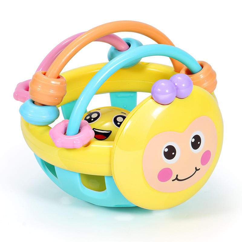 Cross-Border Infant Ball Toy Bee Ball Can Bite and Grasp 0 to 1 Year Old Molar Hand Ball Baby Hand Rattle Bed Bell