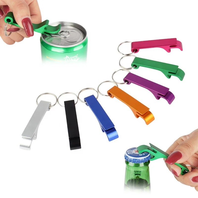 Beer Beverage Bottle Opener Keychain Portable Can Opener Aluminum Alloy Bottle Opener Advertising Wine Opener