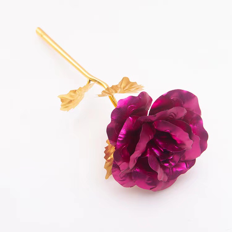 Factory Wholesale New Color Gold Foil Rose Flower Christmas Valentine Gift Holiday Event Small Gift