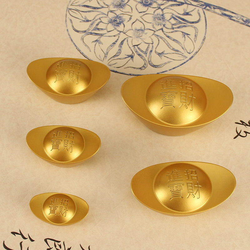 Золотой слиток 1-6 для украшений, привлекающих богатство и сокровища, цилиндр давления, декор для гостиной, подарок на новоселье