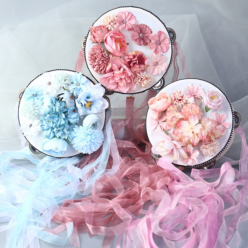 Супер фея шелковый цветочный тамбурин, лента, реквизит для фото династии Хань, народный танец, ручной барабан, танцевальное представление