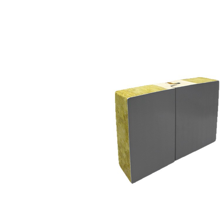 Factory Direct Sales Polyurethane Edge-Sealed Rock Wool Composite Board Fireproof Waterproof Insulation Exterior Wall Sandwich Panel
