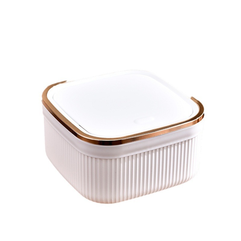 Desktop Trash Can with Push-on Lid Household Waterproof Trash Can with Lid Desk Trash Bin with Lid for Storage of Sundries