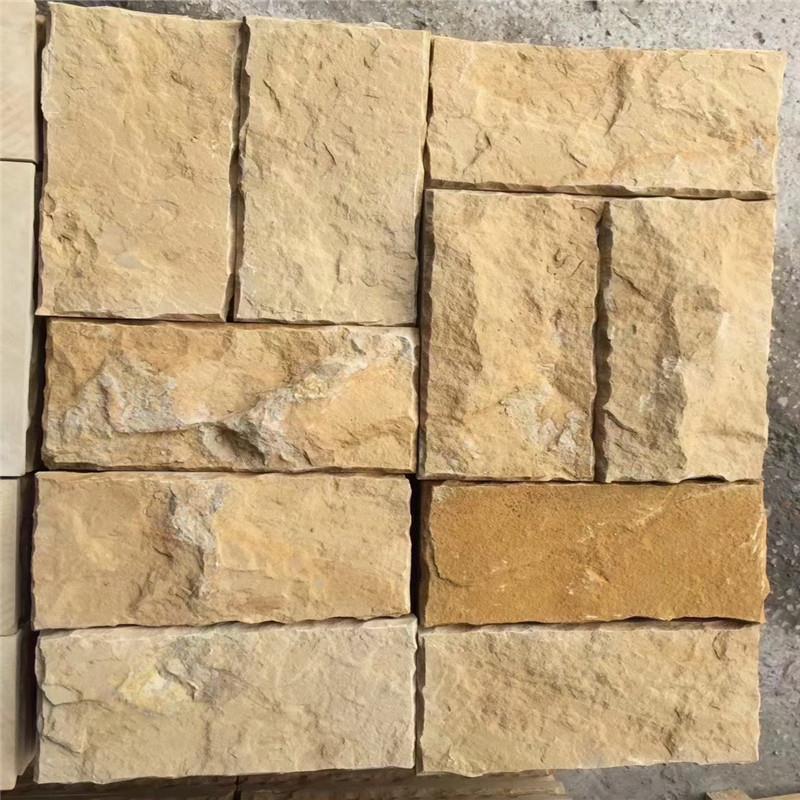 Factory Direct Sales of High-Quality Yellow Sandstone, Matte Surface with Pebbled Finish, Suitable for Wall and Floor Dry Hanging