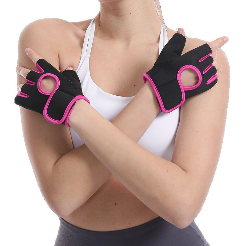 in stock Breathable Yoga Equipment Training Sports Gloves Fitness Gloves Men's and Women's Half-Finger Sliding Shock Absorbing Cycling Gloves