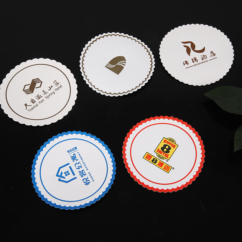 Одноразовые абсорбирующие бумажные подставки для стаканов отеля Barber Shop Bar, подставки для коктейлей с возможностью печати логотипа