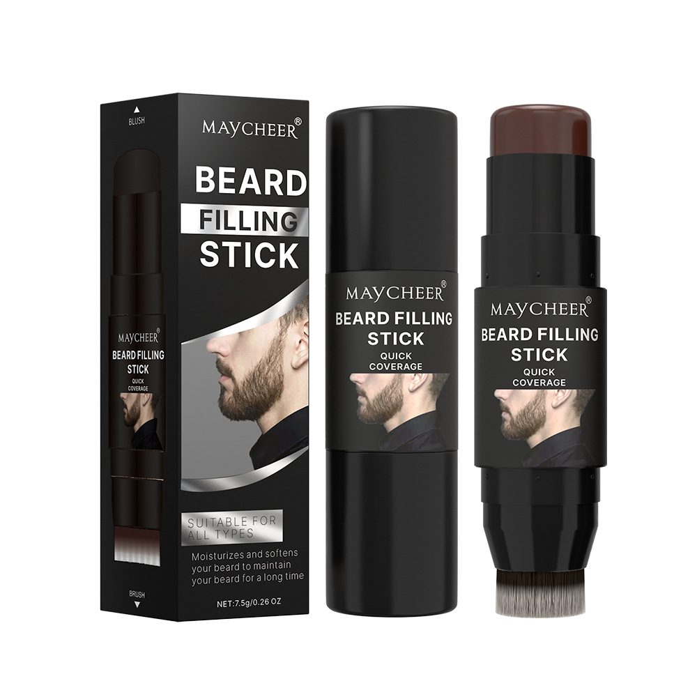Maycheer Beard Color Replenishing Stick with Brush Head Two-In-One Waterproof Natural Thick Hair Filling Stick Cross-Border Export