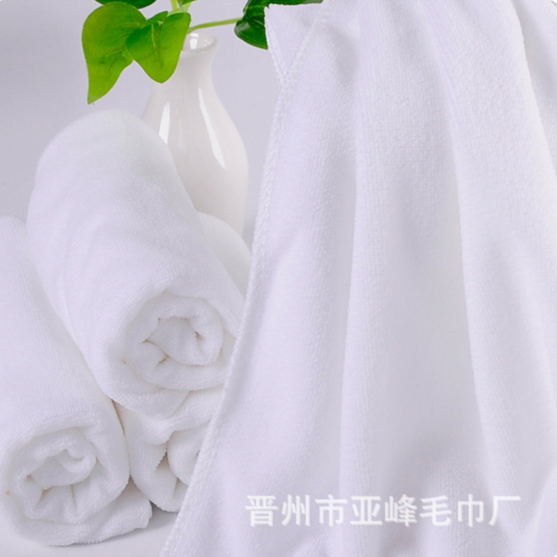 Factory wholesale disposable white towel microfiber hotel hotel absorbent white hotel towel custom logo