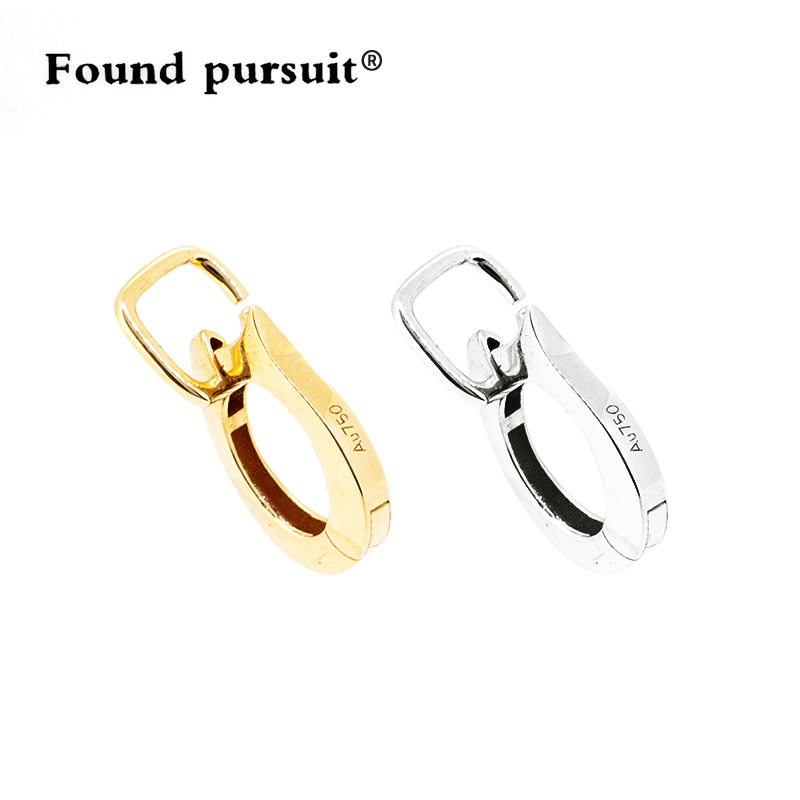 Pure 18K Gold Buckle Universal Buckle Au750 Jewelry Accessories DIY Pearl Necklace Pendant Buckle Multi-Functional Gold Buckle Head