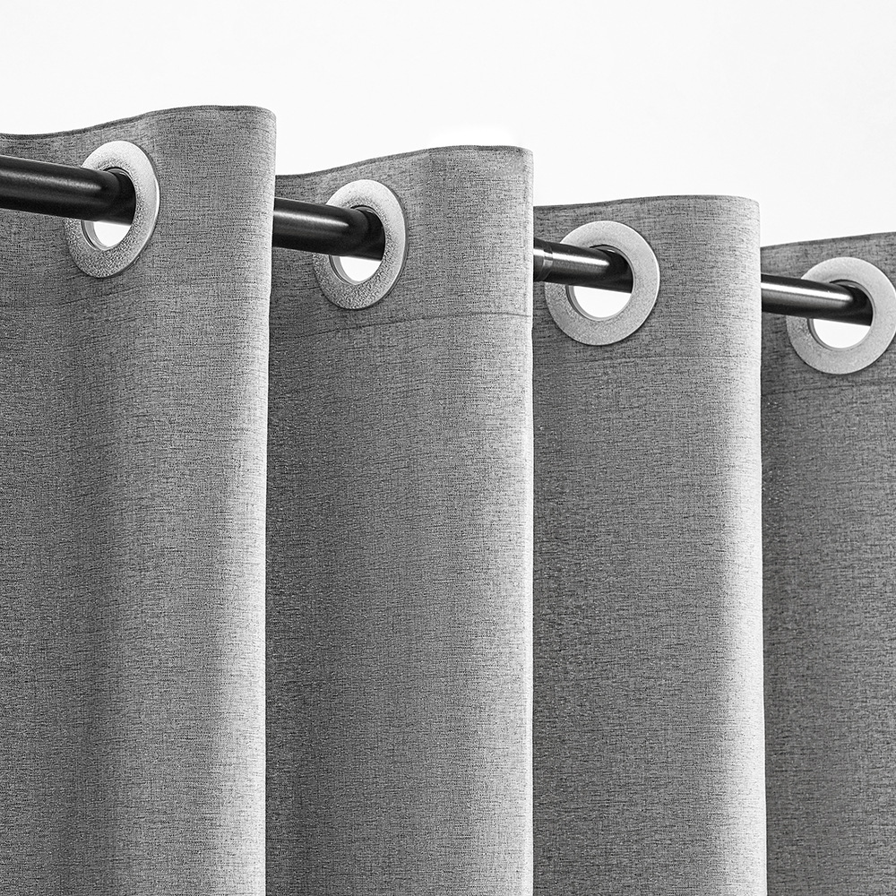 Yunyang Factory Direct Supply Large Buckle Roman Buckle Amazon Russia Best Selling Imitation Linen Shower Toilet Shower Curtain