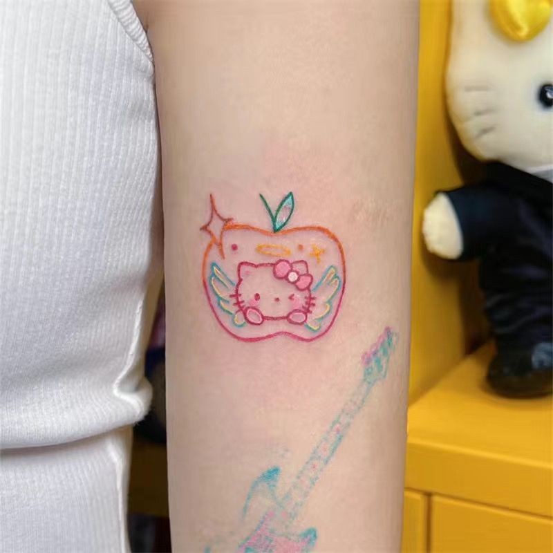 HelloKitty Cat Color Tattoo Sticker Simple Cute High-end Sense Ins Internet Popular Waterproof Hello Kitty Tattoo Sticker