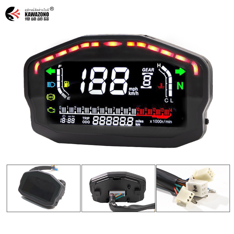 South American Hot Selling Motorcycle Meter Modified Universal Color Screen LCD HD LCD Code Meter ABS Odometer Dashboard