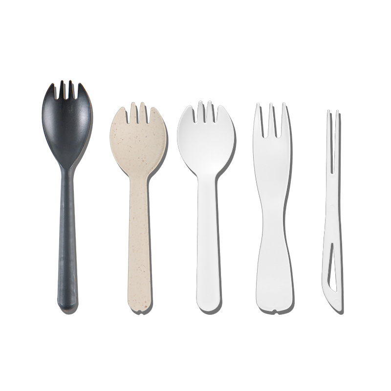 Customized Wholesale Disposable Fork and Spoon Food Grade Plastic Fruit Fork Dessert Ice Cream Thickeneded Straw Fork and Spoon