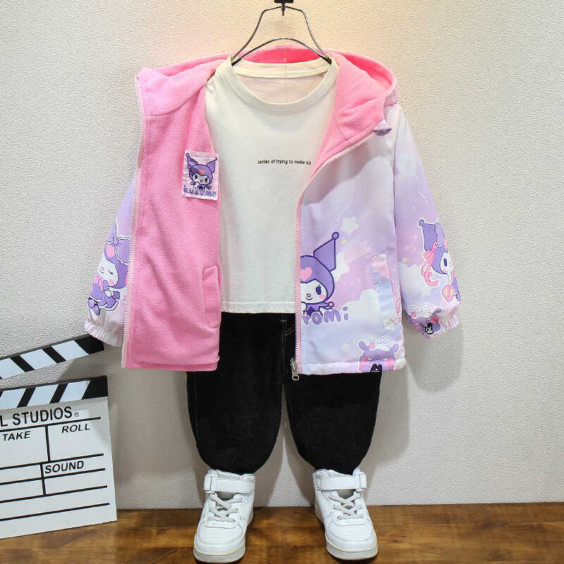 Girls' Spring and Autumn Velvet Jacket 2025 New Children's Korean-style Jacket for Girls