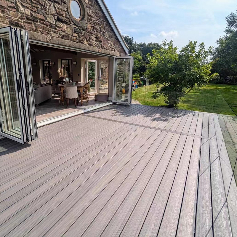 Aluminum Alloy Outdoor Flooring Aluminum-Plastic Composite Board Plastic Wood Flooring Square Park Scenic Area Terrace Pavilion Wooden Walkway Aluminum Flooring