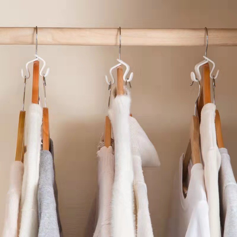 Household Clothes Hanger Connection Hook Wardrobe Space-Saving Storage Artifact Can Be Stacked with Clothespins and Can Be Stacked with Fixed Hooks