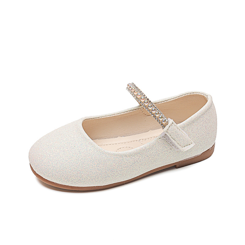 Girls Princess Shoes 2025 Spring and Autumn New Children's Baby Shoes Soft Sole Rhinestone Princess Leather Shoes Girls Performance Shoes