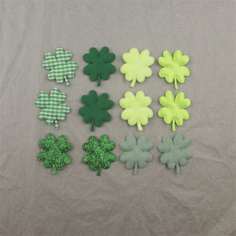 3.6cm Double-sided Cloth Four-leaf Clover Accessories DIY Hair Accessories Accessories Material Holiday Decoration Accessories Lucky Grass